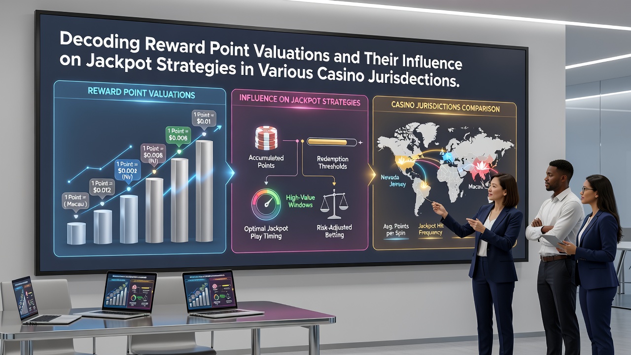 Players reviewing jackpot machines and loyalty program details on a casino floor