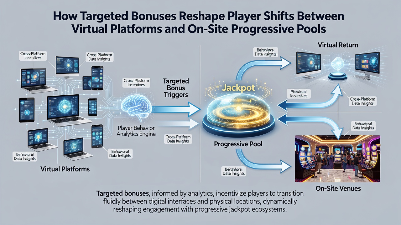 Digital dashboard displaying progressive jackpot meters and player bonus tracking interfaces